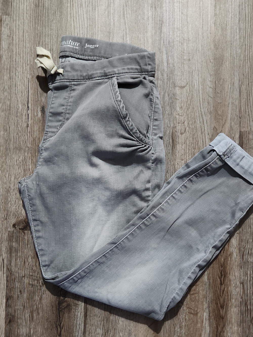 Gray Drawstring Jogger Pants